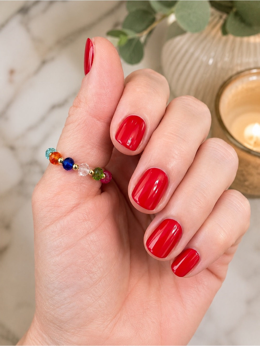 Multicolor Crystal Beaded Ring